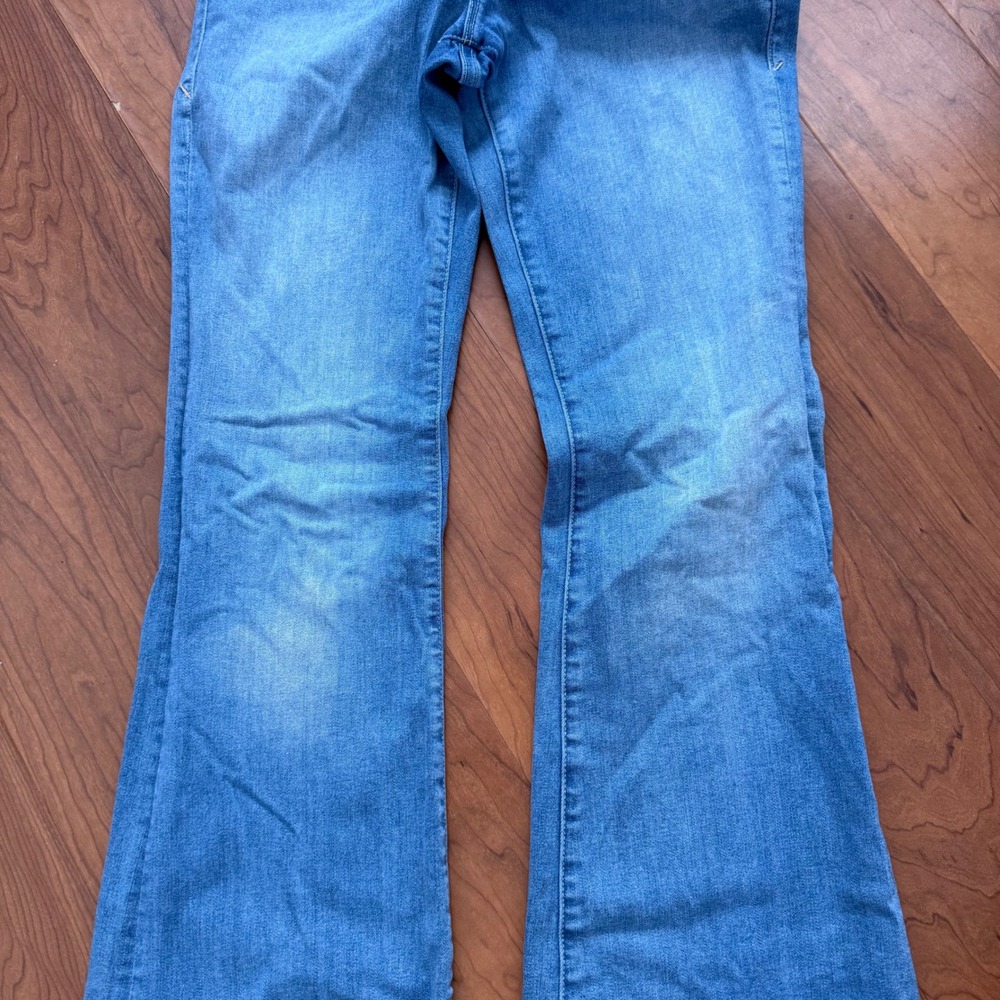 Good American Good Flare Jeans Size 4/27Blue Stretch Denim Retro Rodeo High Rise - Picture 5 of 9